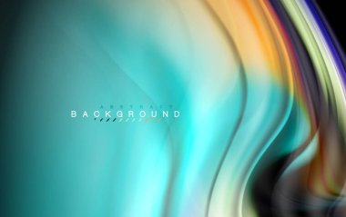 Sıvı sıvı renkler tasarım, renkli mermer veya plastik dalgalı doku arka plan, siyah, iş veya teknoloji sunu veya web broşür için parlak renkli öğeleri kapak tasarımı, duvar kağıdı