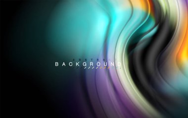 Sıvı sıvı renkler tasarım, renkli mermer veya plastik dalgalı doku arka plan, siyah, iş veya teknoloji sunu veya web broşür için parlak renkli öğeleri kapak tasarımı, duvar kağıdı