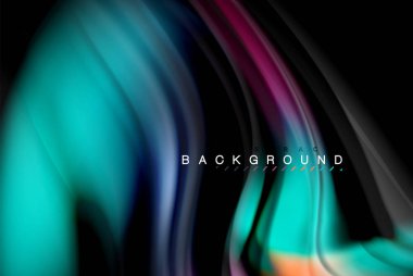 Sıvı sıvı renkler tasarım, renkli mermer veya plastik dalgalı doku arka plan, siyah, iş veya teknoloji sunu veya web broşür için parlak renkli öğeleri kapak tasarımı, duvar kağıdı