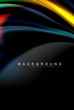 Sıvı sıvı renkler tasarım, renkli mermer veya plastik dalgalı doku arka plan, siyah, iş veya teknoloji sunu veya web broşür için parlak renkli öğeleri kapak tasarımı, duvar kağıdı