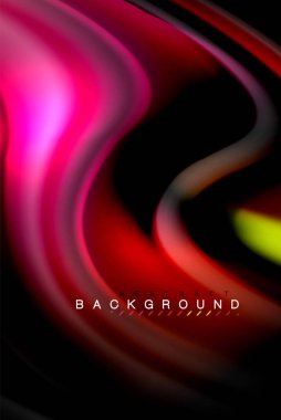 Sıvı sıvı renkler tasarım, renkli mermer veya plastik dalgalı doku arka plan, siyah, iş veya teknoloji sunu veya web broşür için parlak renkli öğeleri kapak tasarımı, duvar kağıdı