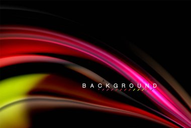 Sıvı sıvı renkler tasarım, renkli mermer veya plastik dalgalı doku arka plan, siyah, iş veya teknoloji sunu veya web broşür için parlak renkli öğeleri kapak tasarımı, duvar kağıdı