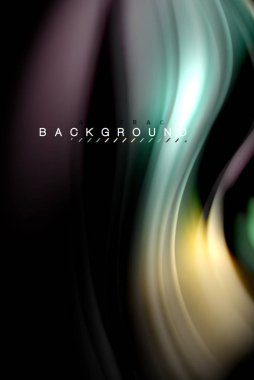 Sıvı sıvı renkler tasarım, renkli mermer veya plastik dalgalı doku arka plan, siyah, iş veya teknoloji sunu veya web broşür için parlak renkli öğeleri kapak tasarımı, duvar kağıdı