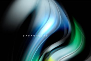 Sıvı sıvı renkler tasarım, renkli mermer veya plastik dalgalı doku arka plan, siyah, iş veya teknoloji sunu veya web broşür için parlak renkli öğeleri kapak tasarımı, duvar kağıdı