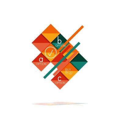 Kare seçeneğinin Infographic afiş. Bilgi ve veri görselleştirme, geometrik tasarım