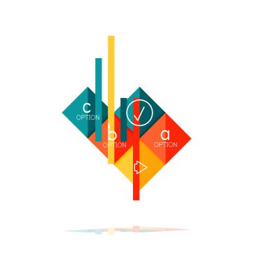 Kare seçeneğinin Infographic afiş. Bilgi ve veri görselleştirme, geometrik tasarım