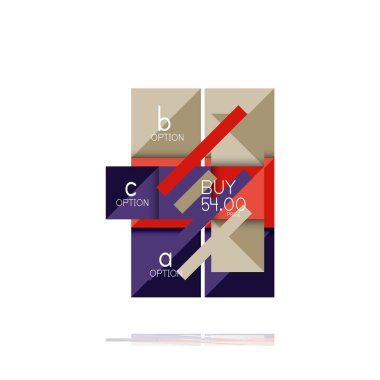 Kare seçeneğinin Infographic afiş. Bilgi ve veri görselleştirme, geometrik tasarım