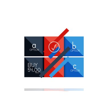 Kare seçeneğinin Infographic afiş. Bilgi ve veri görselleştirme, geometrik tasarım