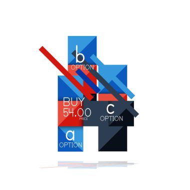 Kare seçeneğinin Infographic afiş. Bilgi ve veri görselleştirme, geometrik tasarım