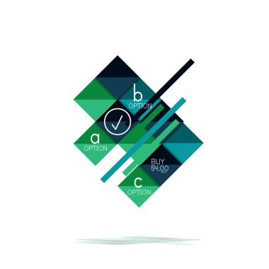 Kare seçeneğinin Infographic afiş. Bilgi ve veri görselleştirme, geometrik tasarım