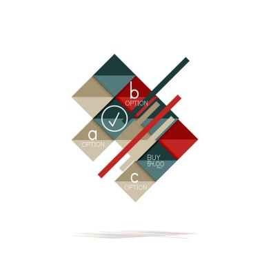 Kare seçeneğinin Infographic afiş. Bilgi ve veri görselleştirme, geometrik tasarım