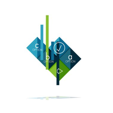 Kare seçeneğinin Infographic afiş. Bilgi ve veri görselleştirme, geometrik tasarım