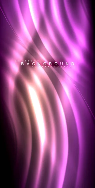 Neon glowing wave, magic energy and light motion background