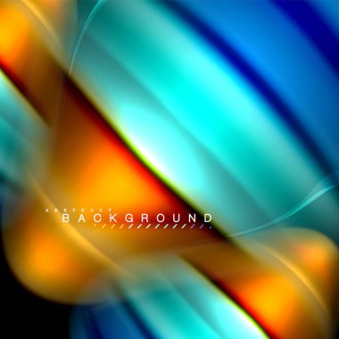 Sıvı karıştırma renkler dalga arka plan tasarlamak vektör. Renkli örgü dalgalar