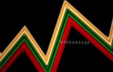 Sıvı çok renkli çizgilerle oluşturulan geometrik şekiller