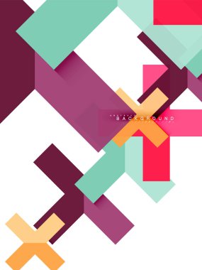 Çok renkli soyut geometrik şekiller, geometri arka plan web afiş için