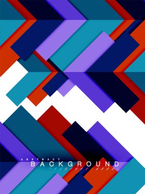 Çok renkli soyut geometrik şekiller, geometri arka plan web afiş için