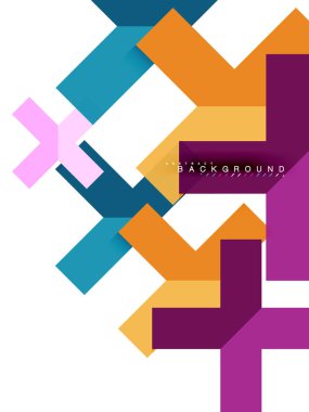 Çok renkli soyut geometrik şekiller, geometri arka plan web afiş için