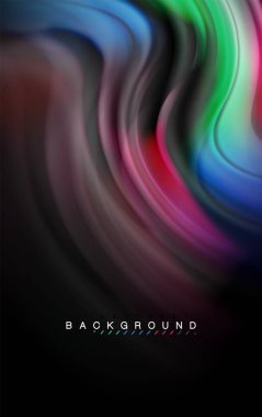 Sıvı sıvı renkler tasarım, renkli mermer veya plastik dalgalı doku arka plan, siyah, iş veya teknoloji sunu veya web broşür için parlak renkli öğeleri kapak tasarımı, duvar kağıdı