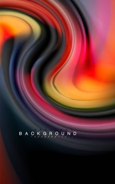 Sıvı sıvı renkler tasarım, renkli mermer veya plastik dalgalı doku arka plan, siyah, iş veya teknoloji sunu veya web broşür için parlak renkli öğeleri kapak tasarımı, duvar kağıdı