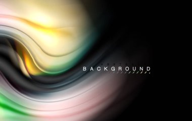 Sıvı sıvı renkler tasarım, renkli mermer veya plastik dalgalı doku arka plan, siyah, iş veya teknoloji sunu veya web broşür için parlak renkli öğeleri kapak tasarımı, duvar kağıdı