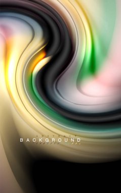 Sıvı sıvı renkler tasarım, renkli mermer veya plastik dalgalı doku arka plan, siyah, iş veya teknoloji sunu veya web broşür için parlak renkli öğeleri kapak tasarımı, duvar kağıdı