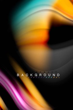 Sıvı sıvı renkler tasarım, renkli mermer veya plastik dalgalı doku arka plan, siyah, iş veya teknoloji sunu veya web broşür için parlak renkli öğeleri kapak tasarımı, duvar kağıdı