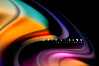 Sıvı sıvı renkler tasarım, renkli mermer veya plastik dalgalı doku arka plan, siyah, iş veya teknoloji sunu veya web broşür için parlak renkli öğeleri kapak tasarımı, duvar kağıdı