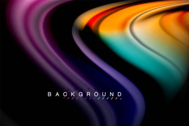 Sıvı sıvı renkler tasarım, renkli mermer veya plastik dalgalı doku arka plan, siyah, iş veya teknoloji sunu veya web broşür için parlak renkli öğeleri kapak tasarımı, duvar kağıdı