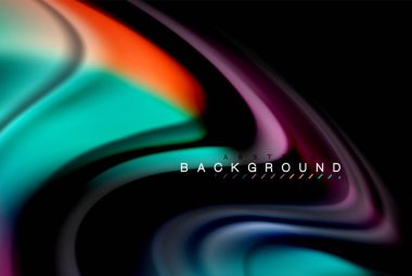 Sıvı sıvı renkler tasarım, renkli mermer veya plastik dalgalı doku arka plan, siyah, iş veya teknoloji sunu veya web broşür için parlak renkli öğeleri kapak tasarımı, duvar kağıdı