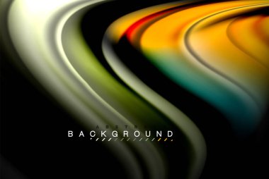 Sıvı sıvı renkler tasarım, renkli mermer veya plastik dalgalı doku arka plan, siyah, iş veya teknoloji sunu veya web broşür için parlak renkli öğeleri kapak tasarımı, duvar kağıdı