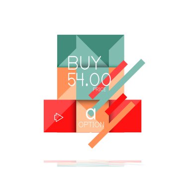 Kare seçeneğinin Infographic afiş. Bilgi ve veri görselleştirme, geometrik tasarım. Vektör çizim