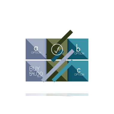 Kare seçeneğinin Infographic afiş. Bilgi ve veri görselleştirme, geometrik tasarım