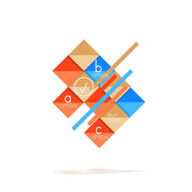 Kare seçeneğinin Infographic afiş. Bilgi ve veri görselleştirme, geometrik tasarım