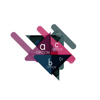 Üçgen veri görselleştirme tasarım, seçenek Infographic düzen. Vektör çizim