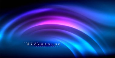 Neon parlayan dalga, sihirli enerji ve ışık arka plan