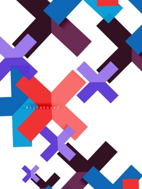 Çok renkli soyut geometrik şekiller, geometri arka plan web afiş için