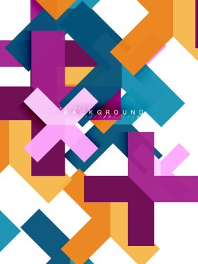 Çok renkli soyut geometrik şekiller, geometri arka plan web afiş için