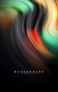 Sıvı sıvı renkler tasarım, renkli mermer veya plastik dalgalı doku arka plan, siyah, iş veya teknoloji sunu veya web broşür için parlak renkli öğeleri kapak tasarımı, duvar kağıdı