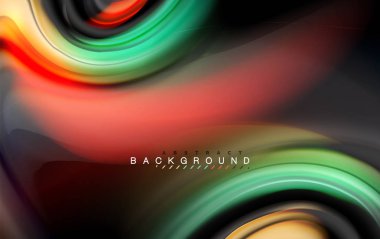 Sıvı sıvı renkler tasarım, renkli mermer veya plastik dalgalı doku arka plan, siyah, iş veya teknoloji sunu veya web broşür için parlak renkli öğeleri kapak tasarımı, duvar kağıdı