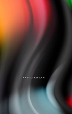 Sıvı sıvı renkler tasarım, renkli mermer veya plastik dalgalı doku arka plan, siyah, iş veya teknoloji sunu veya web broşür için parlak renkli öğeleri kapak tasarımı, duvar kağıdı