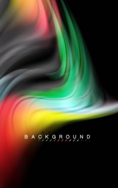 Sıvı sıvı renkler tasarım, renkli mermer veya plastik dalgalı doku arka plan, siyah, iş veya teknoloji sunu veya web broşür için parlak renkli öğeleri kapak tasarımı, duvar kağıdı