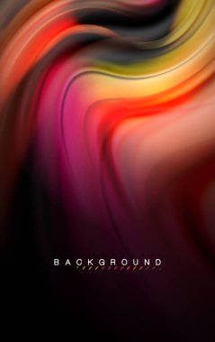 Sıvı sıvı renkler tasarım, renkli mermer veya plastik dalgalı doku arka plan, siyah, iş veya teknoloji sunu veya web broşür için parlak renkli öğeleri kapak tasarımı, duvar kağıdı