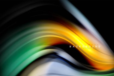 Sıvı sıvı renkler tasarım, renkli mermer veya plastik dalgalı doku arka plan, siyah, iş veya teknoloji sunu veya web broşür için parlak renkli öğeleri kapak tasarımı, duvar kağıdı