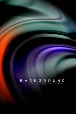 Sıvı sıvı renkler tasarım, renkli mermer veya plastik dalgalı doku arka plan, siyah, iş veya teknoloji sunu veya web broşür için parlak renkli öğeleri kapak tasarımı, duvar kağıdı