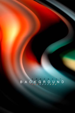 Sıvı sıvı renkler tasarım, renkli mermer veya plastik dalgalı doku arka plan, siyah, iş veya teknoloji sunu veya web broşür için parlak renkli öğeleri kapak tasarımı, duvar kağıdı