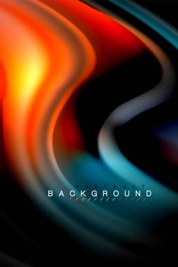 Sıvı sıvı renkler tasarım, renkli mermer veya plastik dalgalı doku arka plan, siyah, iş veya teknoloji sunu veya web broşür için parlak renkli öğeleri kapak tasarımı, duvar kağıdı