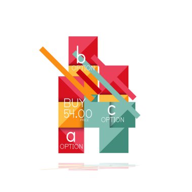 Kare seçeneğinin Infographic afiş. Bilgi ve veri görselleştirme, geometrik tasarım