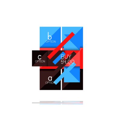 Kare seçeneğinin Infographic afiş. Bilgi ve veri görselleştirme, geometrik tasarım