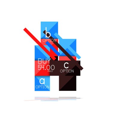 Kare seçeneğinin Infographic afiş. Bilgi ve veri görselleştirme, geometrik tasarım